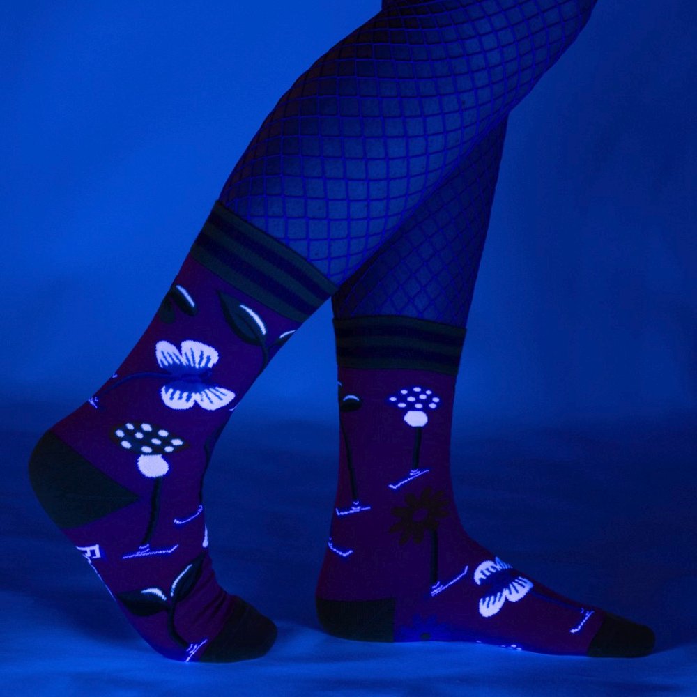 Footclothes - Trippy Clippies UV Reactive Socks - Pink
